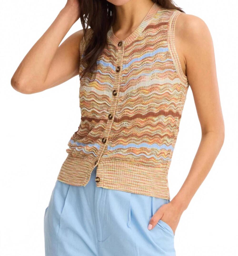 NEW ALLISON NEW YORK kya sweater vest in blue multi